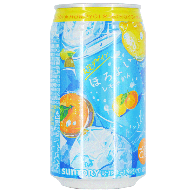 Suntory Horoyoi Lemon & Mandarin Orange - alkoholsodavand (3 %) m. citron/mandarinsaft - 350 ml