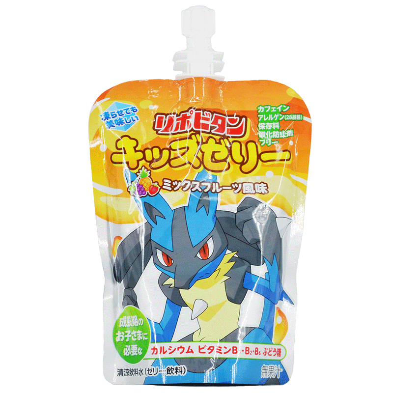 Pokemon Pouch Jelly Mix Fruits: Lipovitan - drikkegelé med frugtsmag - 125 ml