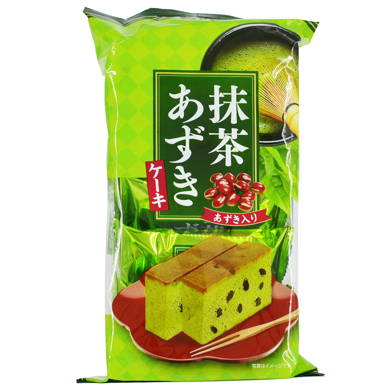 Matcha azuki cake - sponge cake with matcha and azuki beans - 110 gr