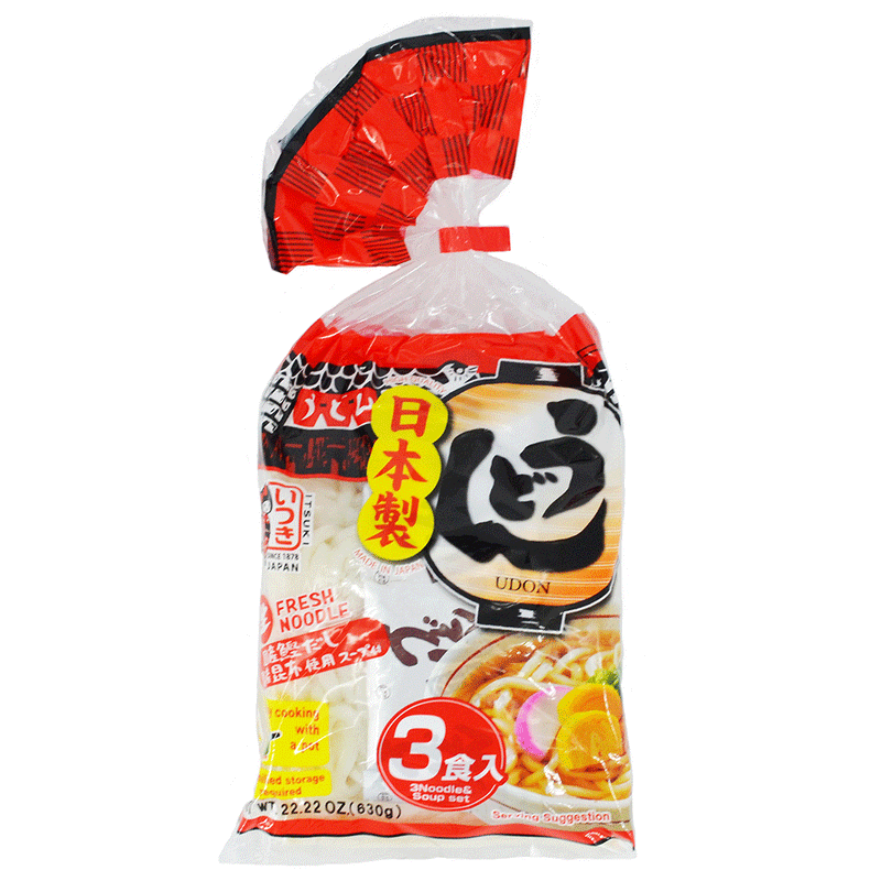 Itsuki Ex Udon - friske nudler med suppe - 630 gr (3-pak)